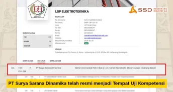 PT Surya Sarana Dinamika telah resmi menjadi Tempat Uji Kompetensi
